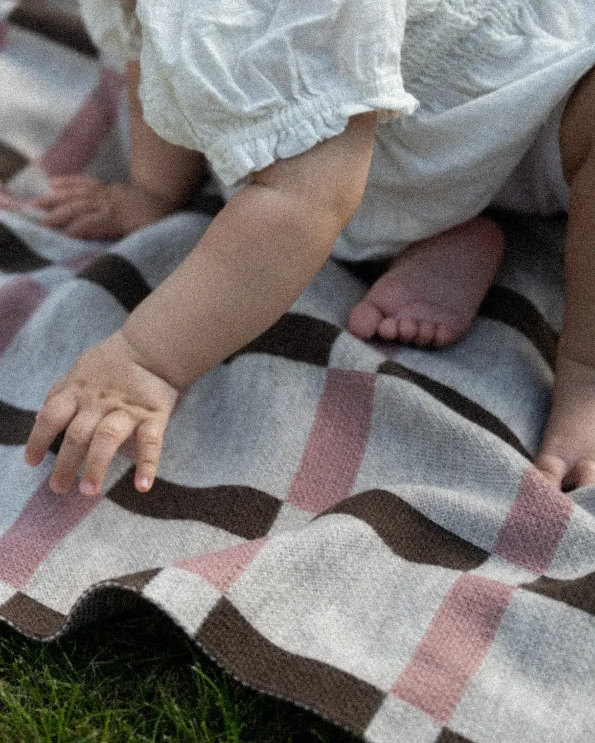Pink Check Merino Blanket